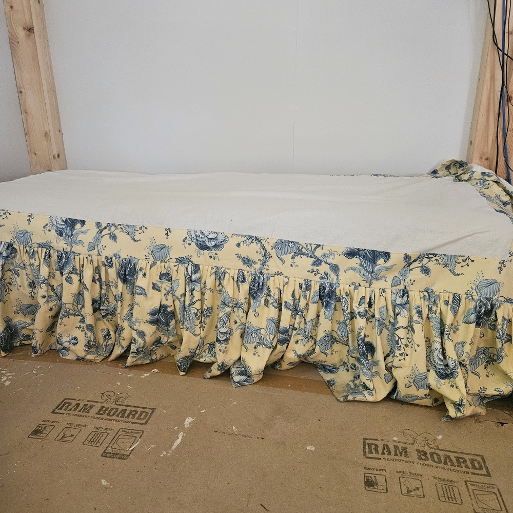 Yellow and Blue Floral Daybed